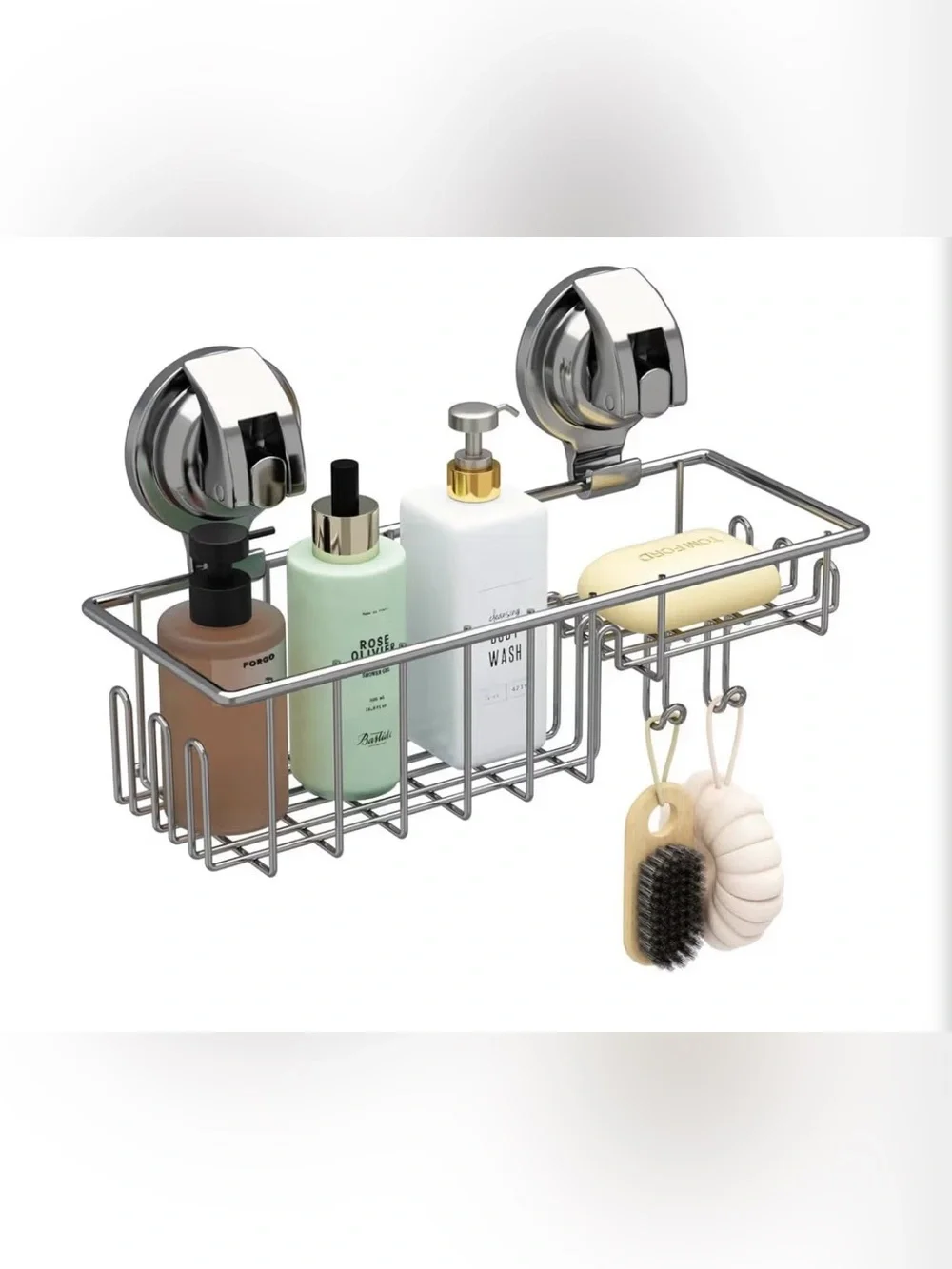 Stainless Steel Suction Cup Shower Caddy
